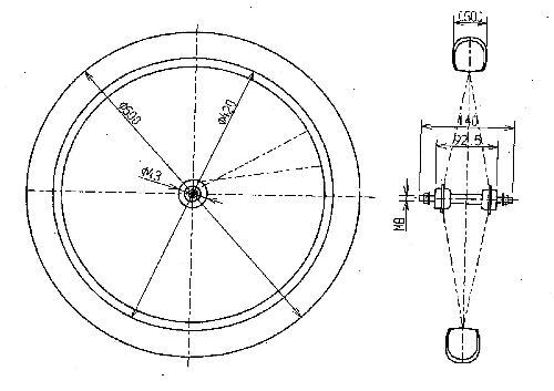 20x2.125 リヤカー用車輪 図面