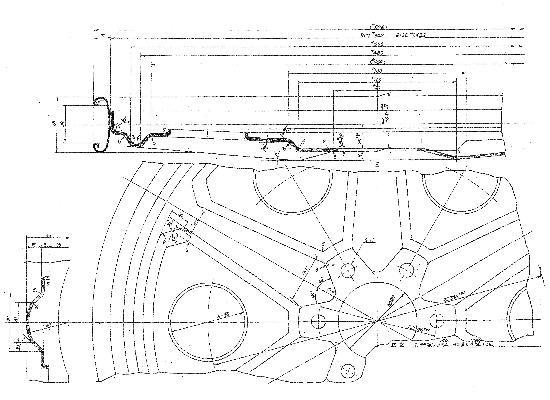 ポンプ車向け鉄板ホイールノーパンク（ソリッド）タホ 26x2 1/2 図面