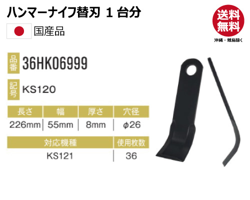 ハンマーナイフ 替え刃　クサカルゴン KS121