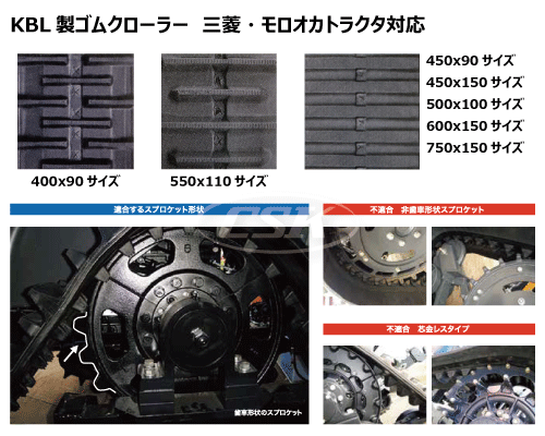 KBL トラクタ パワクロ ゴムクローラー クローラー