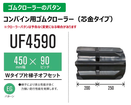 東日興産 ゴムクローラー コンバイン uf4590