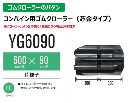 東日興産 ゴムクローラー コンバイン yg6090